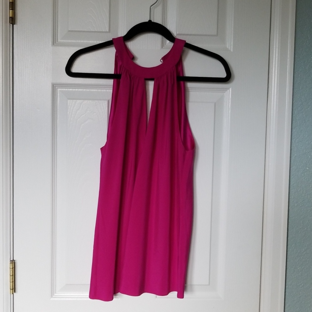Fuschia silk tank. GORG